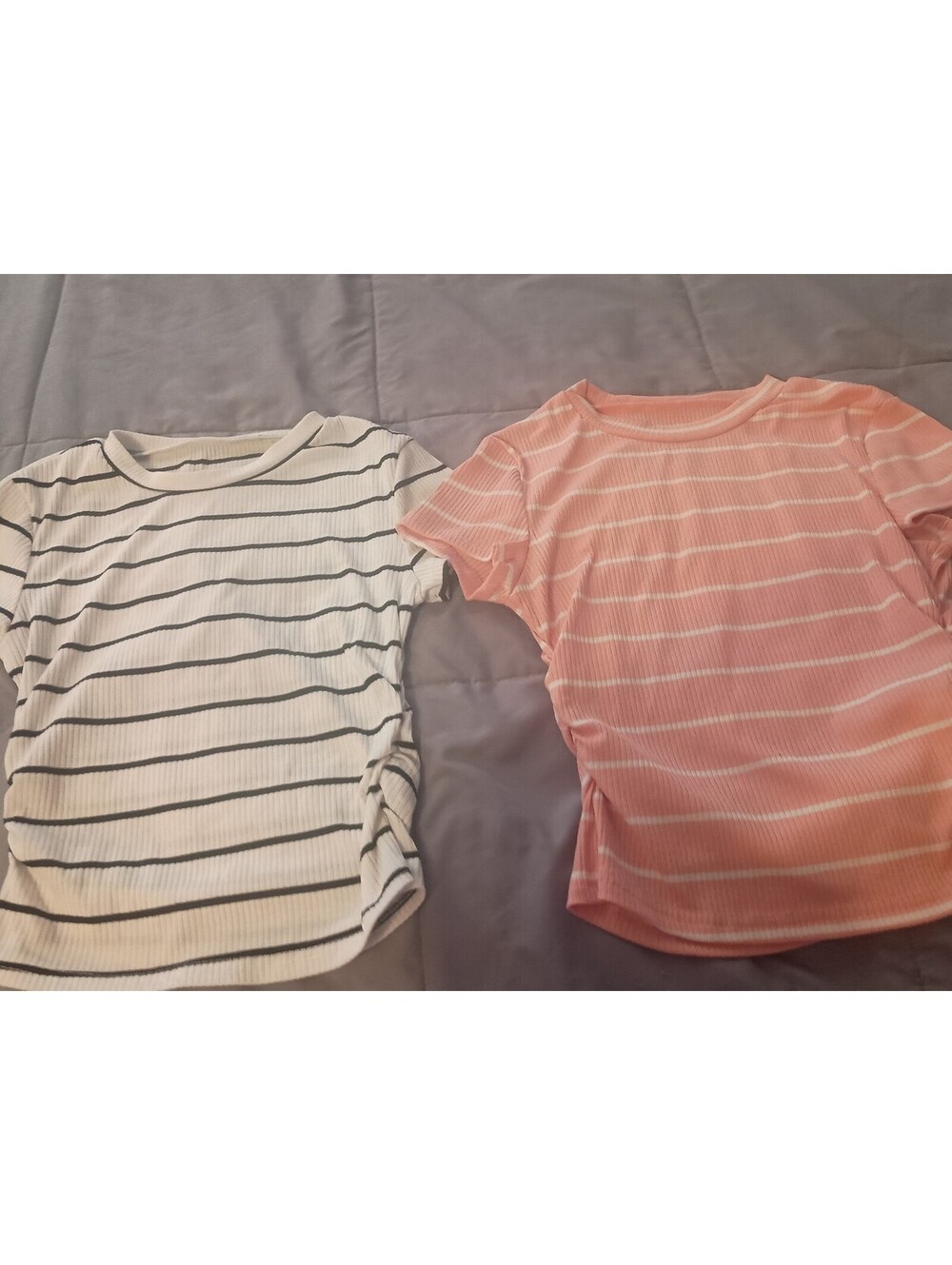 Two women's fitted ribbed shirts size small